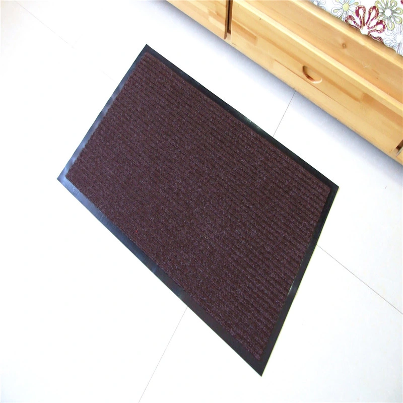 Needle Punched Double Ribbed Polyester Door Mat with PVC Backing