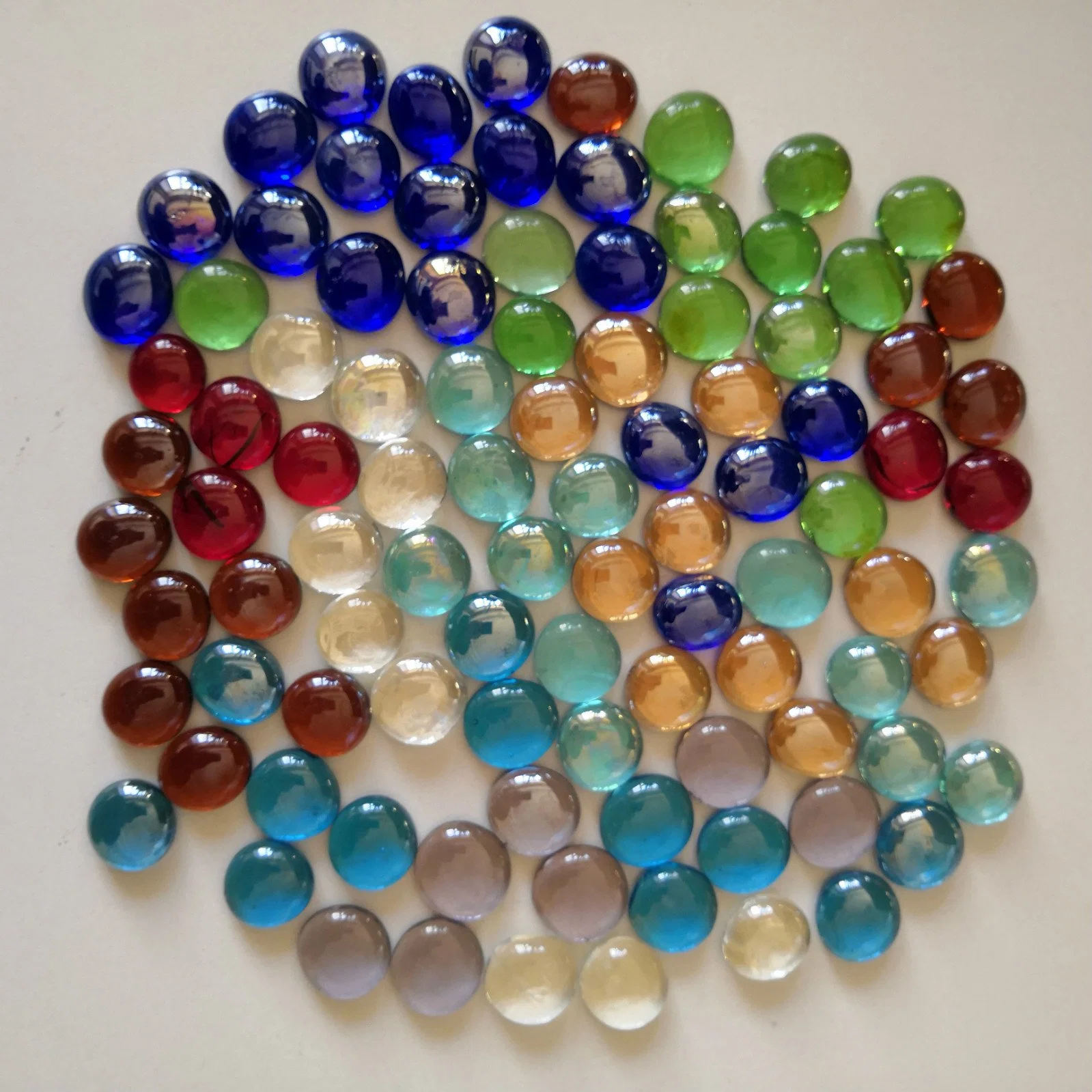 Colored Recycled Glass Pebble Glass Beads Glass Stone Oval Glass Gems