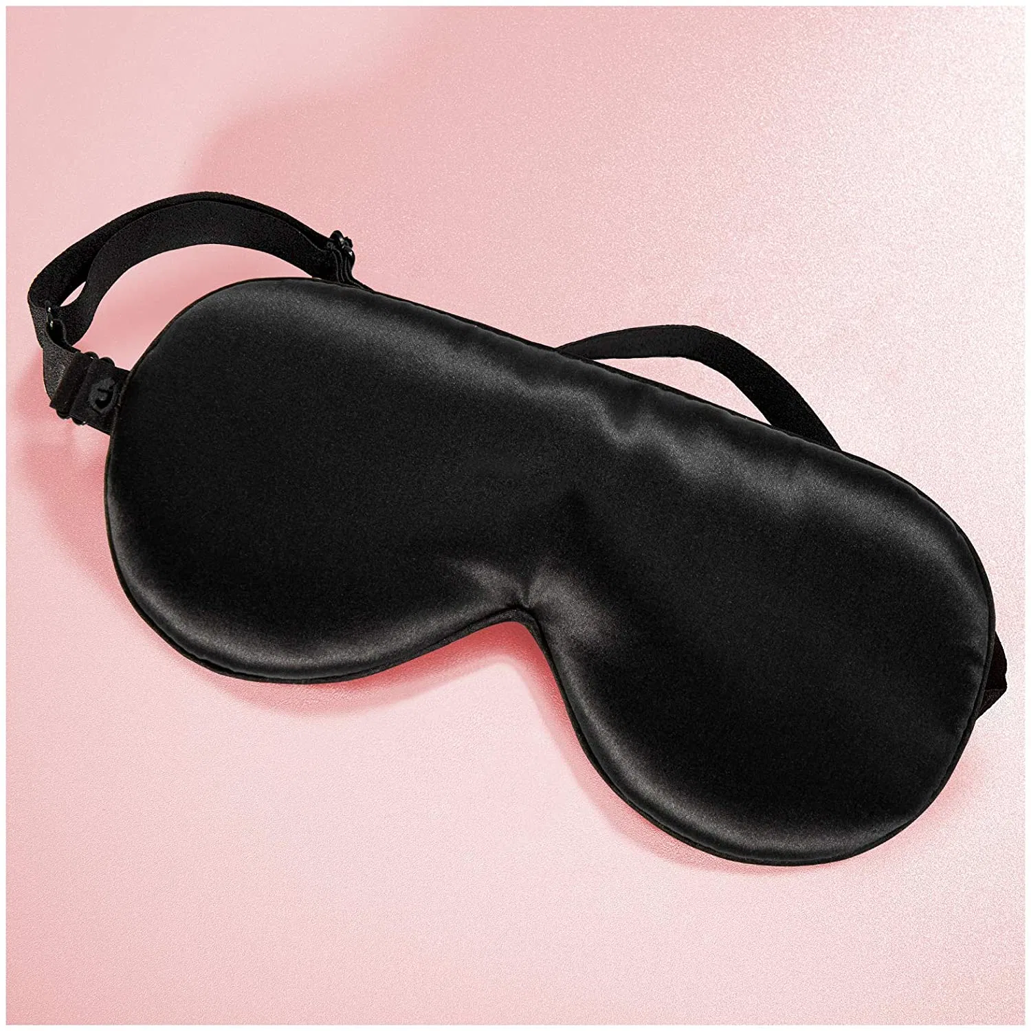 Silk Sleep Mask, Super-Smooth &amp; Soft Eye Mask with Adjustable Strap, Blindfold, Perfect Blocks Light, Black