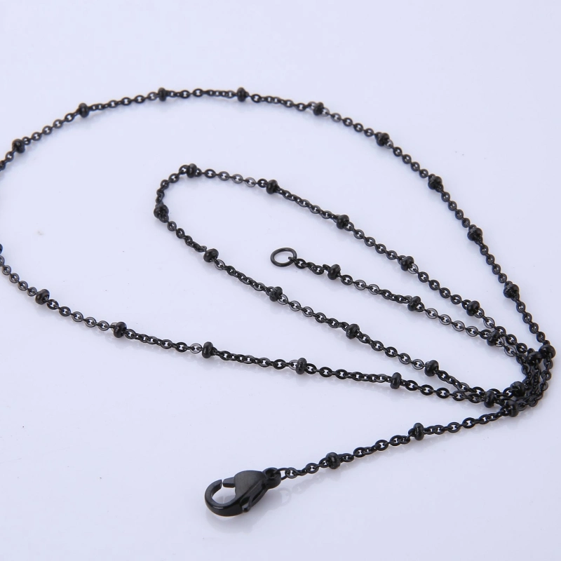 Fashion Accessories Stainless Steel Chain Cut Rolo Round Link Bead Necklace Jewelry