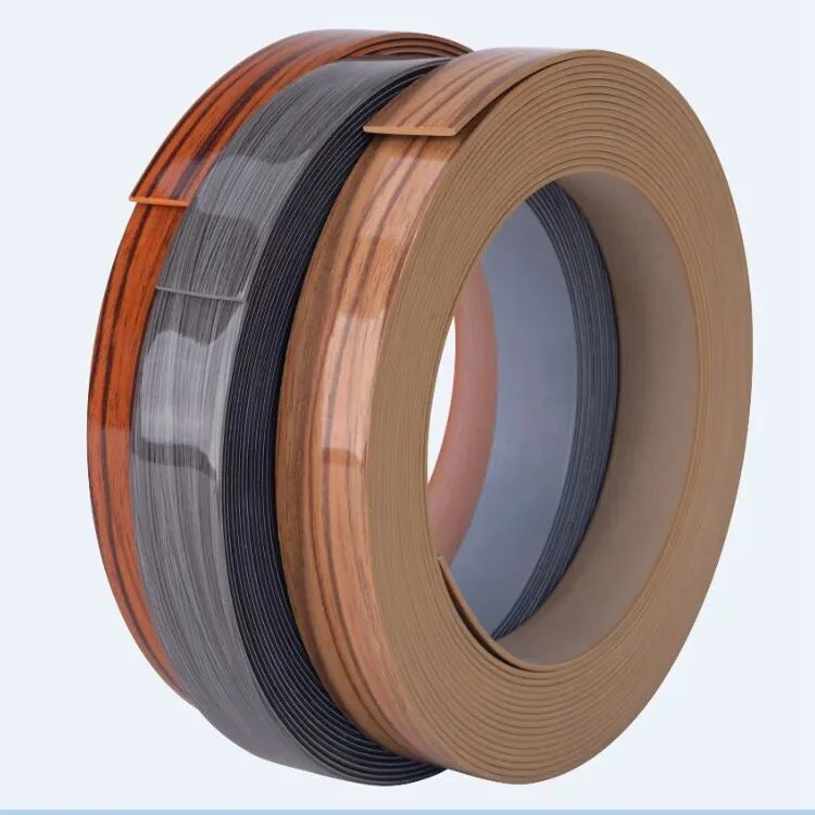 0.8*22mm 1*22 mm Cabinet Decorative Extrusion Wood Grain PVC Edge Banding Tape