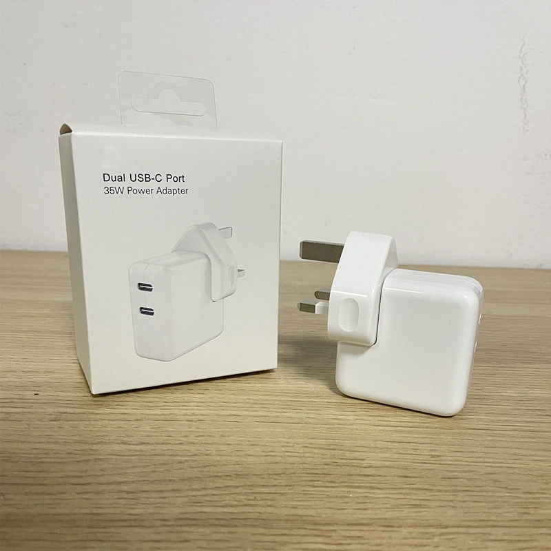 Mobiltelefon Schnellladegerät A2676 UK 3 Pin Stecker Dual USB-C-Port 35W-Netzteil