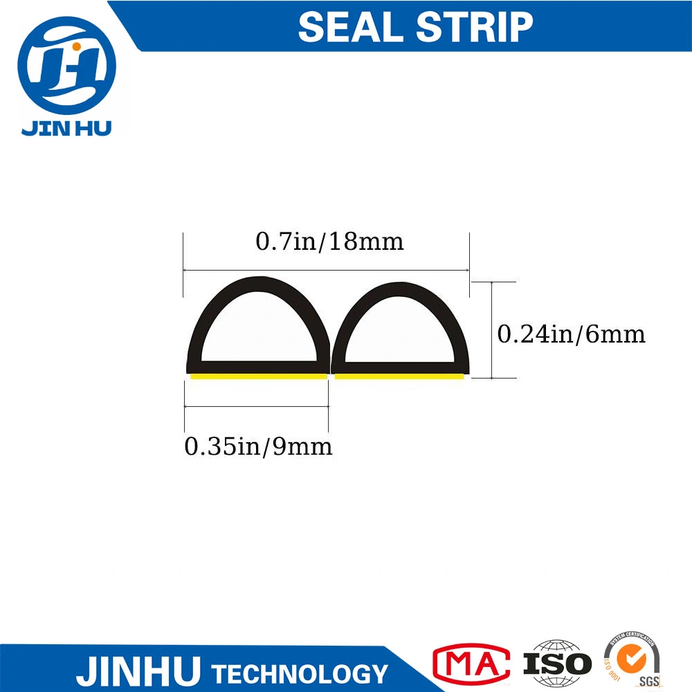Puerta y ventana Auto-adhesivo de madera Puerta de sellado de la banda Anti-Collision polvo Y aislamiento acústico E Tipo 9*4mm