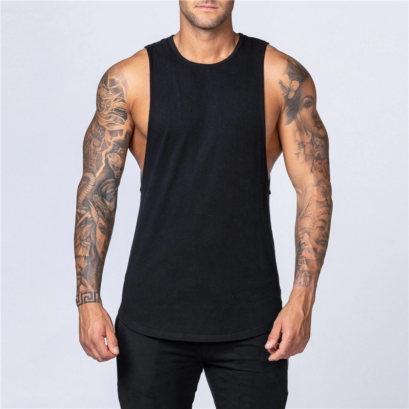 Diseño de Moda su llanura de algodón personalizadas Culturismo Fitness Gimnasio Stringer Sport Tank Top para hombres