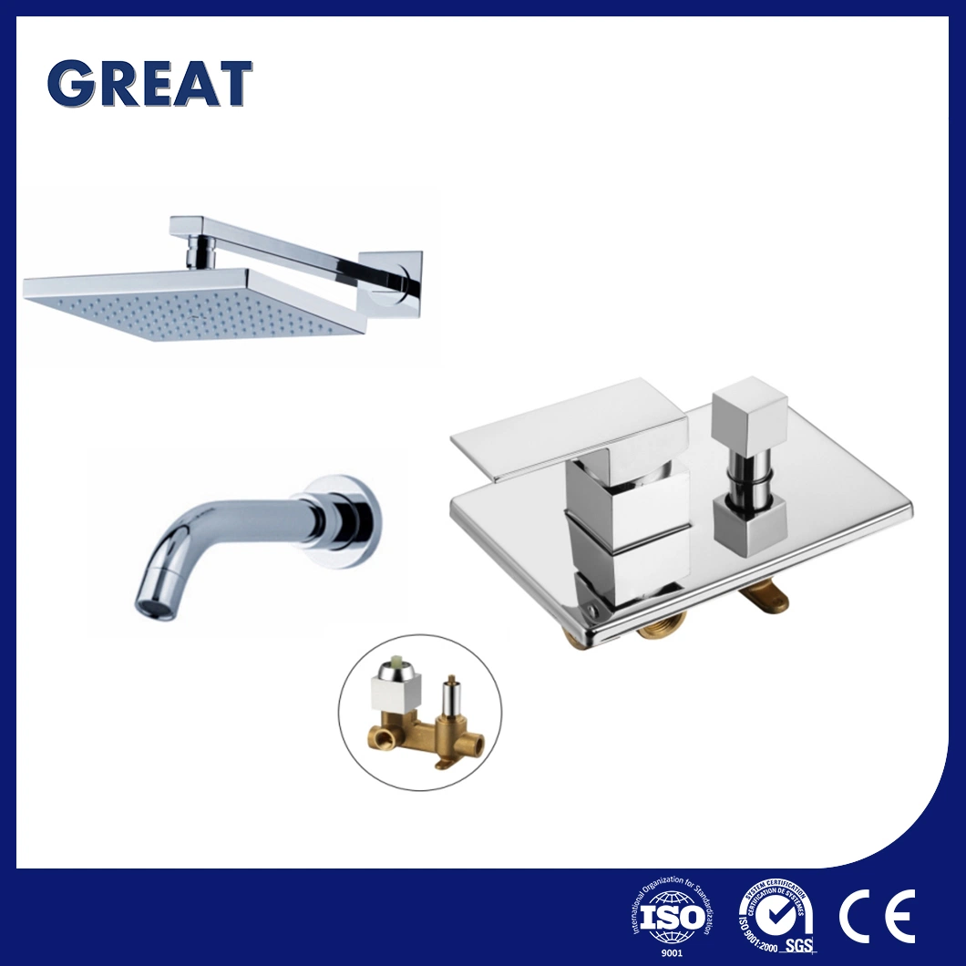 Great Concealed Bathroom Shower Hot Cold Mixer Manufacturing Square Concealed Shower Faucet China Gl5025A501 Dual Control Concealed Shower Mixer