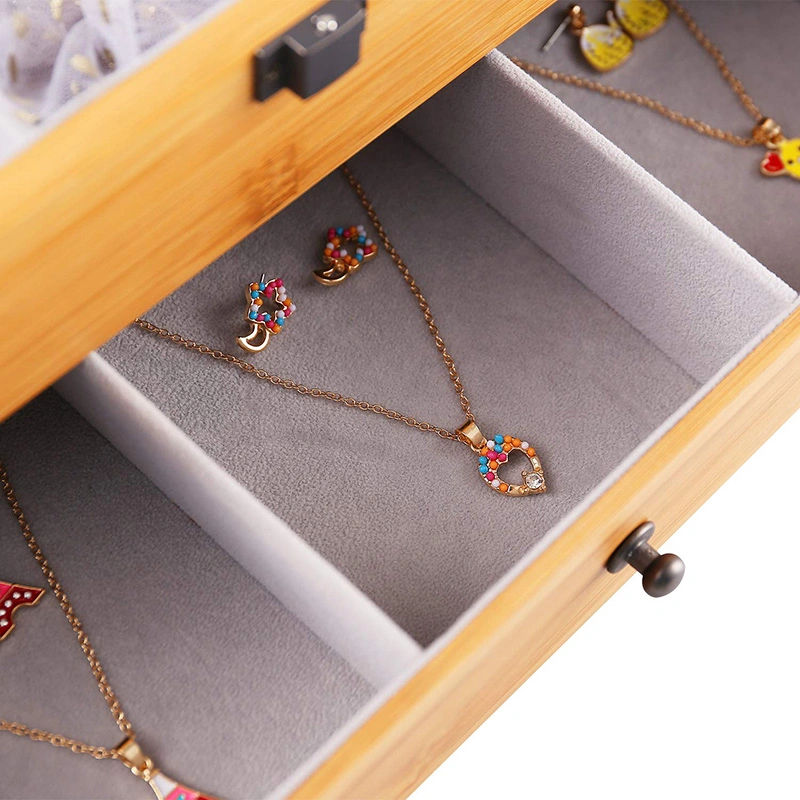 Simple Rectangular Matte Bamboo Jewellery Gift Box