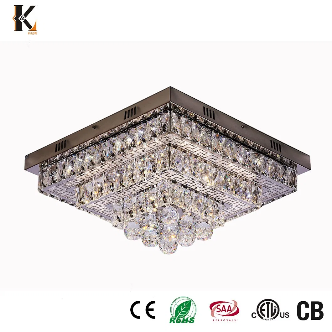 Lustre de cristal luz China amostra livre vendas iluminação pendente moderna K9 candeeiro de luxo de luxo, novo produto, luzes de tecto de cristal LED Candeeiro de tecto Crystal