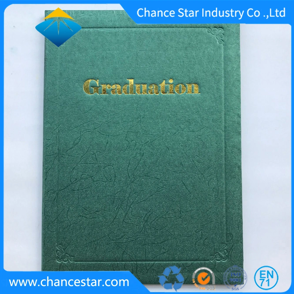 Custom Foil Logo Stamping Paper Cardboard Graduation Folder