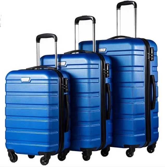 New Fashion Matching Color ABS PC Travel Trolley Luggage Bag with Built-in Tsa Lock 3 PCS Set