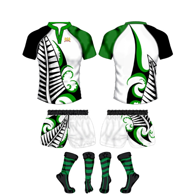 Günstige Sublimation Blank Sport Produkt Team Rugby Jersey Uniformen Set