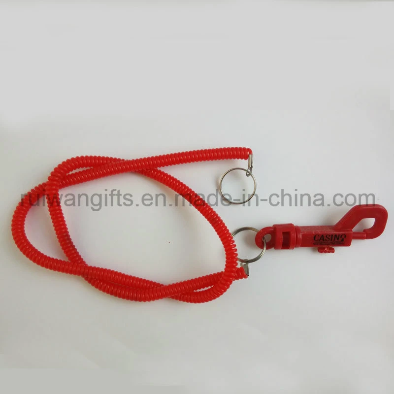 Custom Plastic Springs Mobile Strap with Coil Keychain