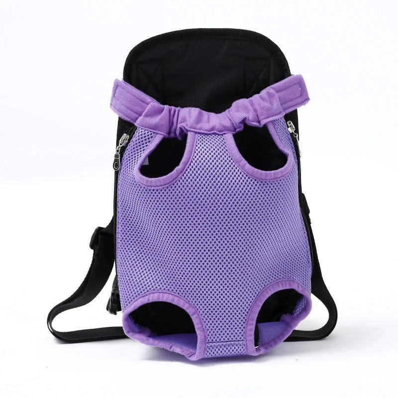 Mochila de lona plegable exterior Pet Cat pecho hombro Mesh Bolso mochila de viaje portátil