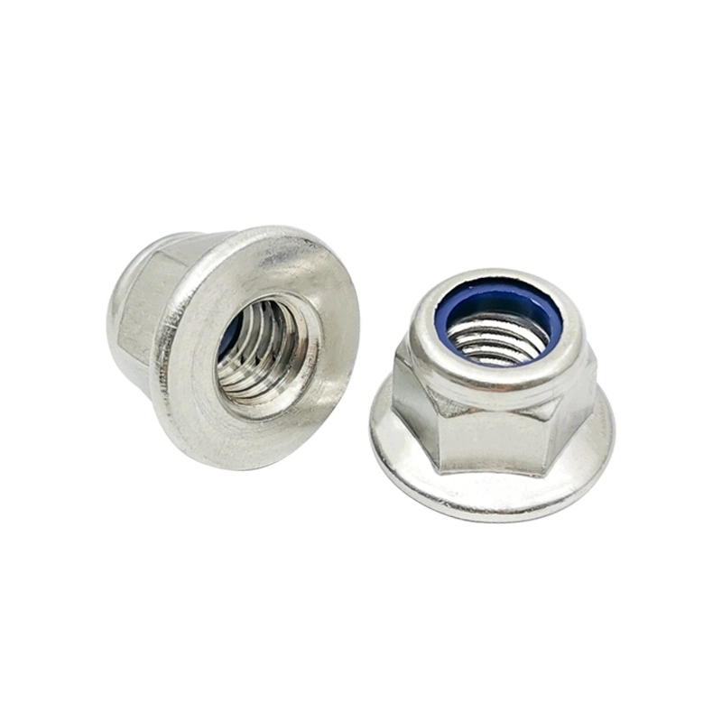 Fingerboard Stainless Steel Galvanized Non Slip Nylon Lock Hex Flange Nylon Insert Self-Locking Nut