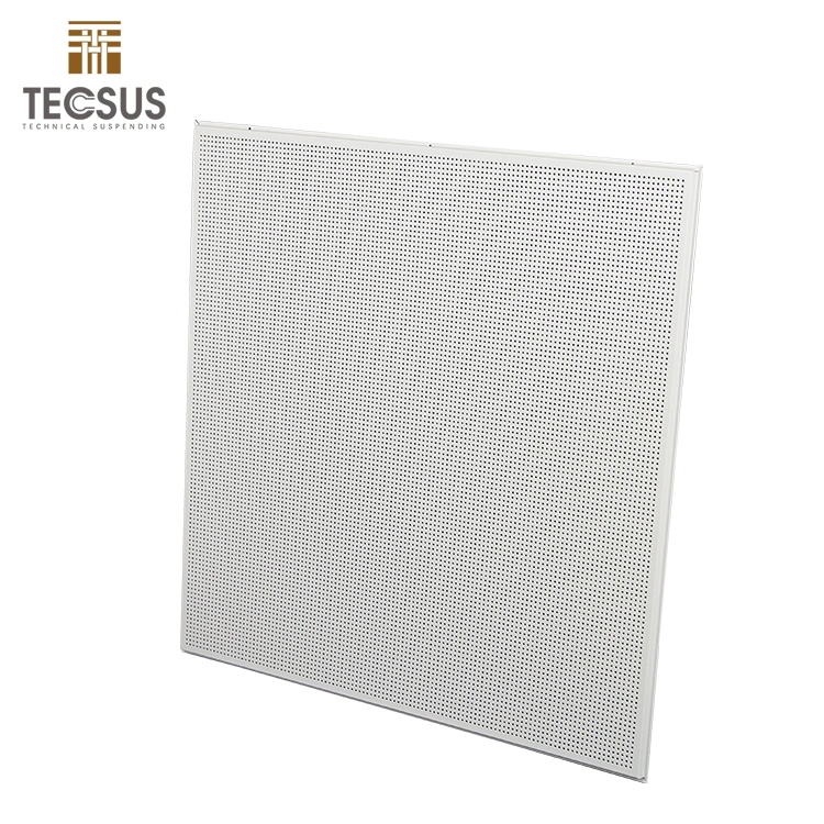 Wooden Grain Lay on Office False Decorative Mesh Perforated Soundproof Metal Ceiling Tiles