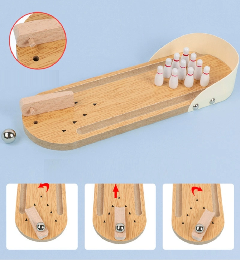 Puzzle Eltern-Kind Interaktive Tabelle Spielzeug Holz Mini Bowling Spiel Wyz17053