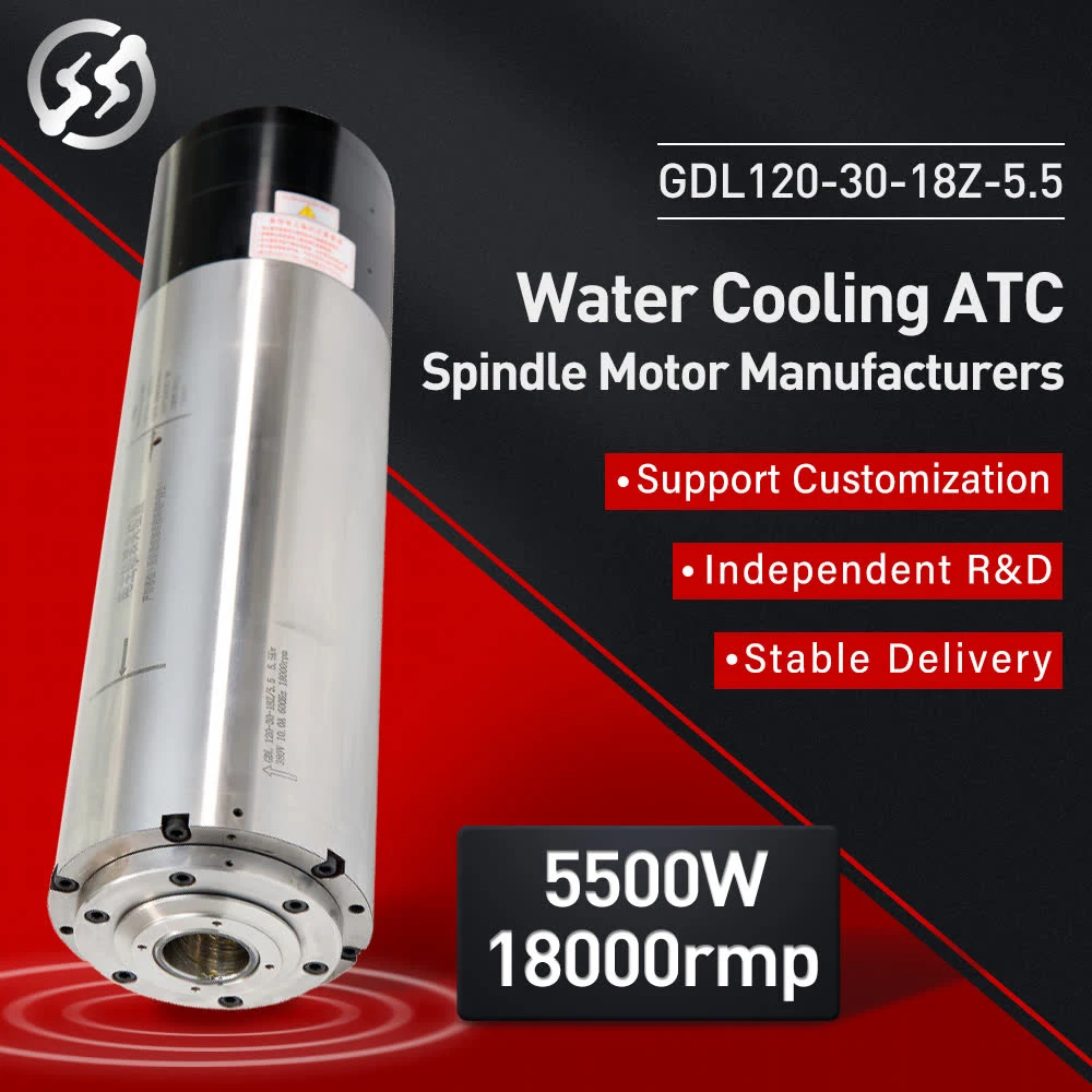 5.5kw تلقائي تغيير الأداة Bt30 جهاز توجيه ATC CNC المبرد بالمياه موتور عمود الدوران