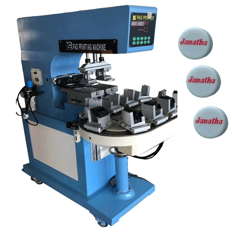 2 Colors Selaed Ink Cup Pad Printing Machine for Bottle Caps Semi Automatic Pad Printer with 10 Station