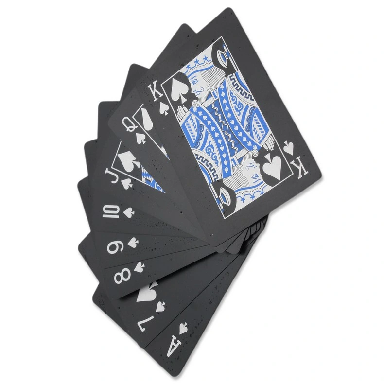 Impresión personalizada papel básico negro reciclable ecológico clásico 54 Tarjetas de Póquer Logo personalizado Casino profesional de cartas de juego