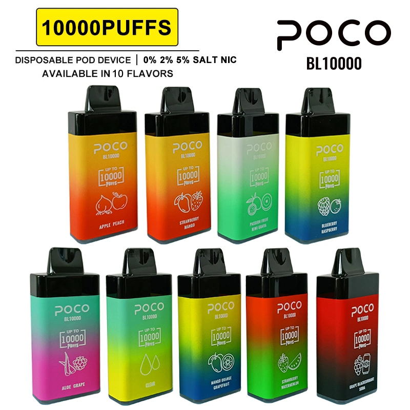 10K Puff Bar Spain/USA Warehouse Poco Bl10000 Disposable Vape Adjustable Airflow Vape Pen 5% Nic 20ml Vape Juice Factory Supply