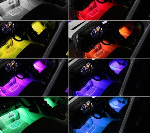 Großhandel bewegliche Farben Auto-Effekt Ambient Mood LED Beleuchtung Auto Innendekoration Lampe USB bunte LED Auto DJ Licht mit Fernbedienung