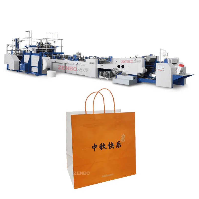 Automatic Paper Bag Making Machine with Customized Printing Machine on Paper Bags