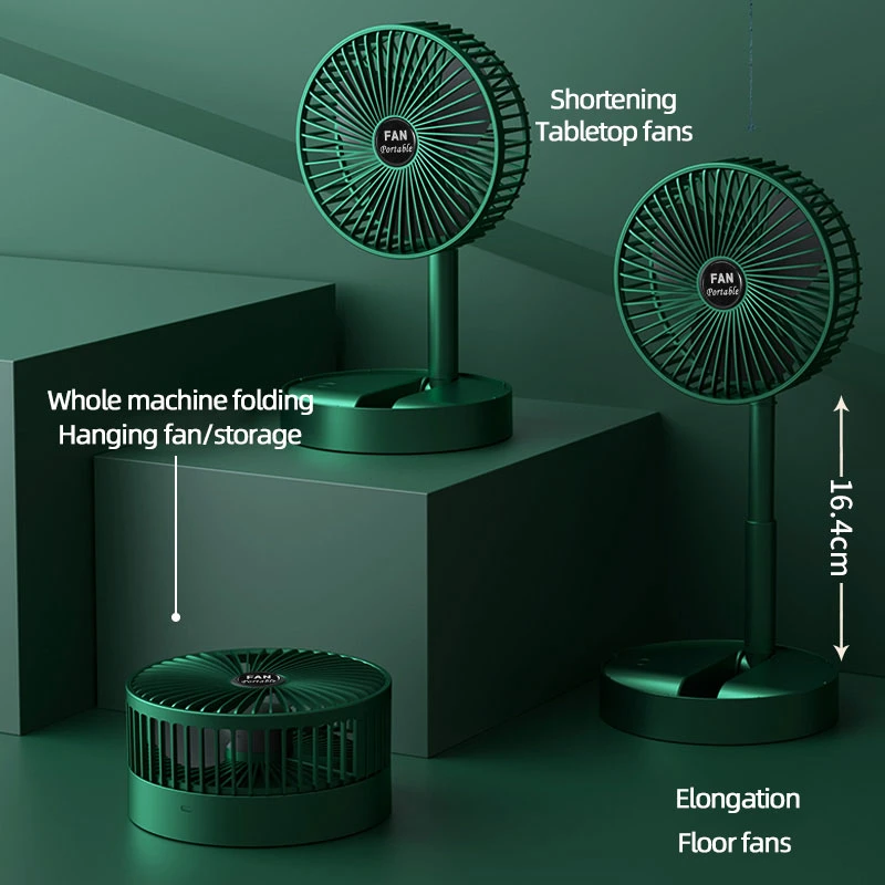Ventoinha de arrefecimento do ar ajustável Amazon Portable, USB, dobrável recarregável Mini-ventoinha de mesa telescópica