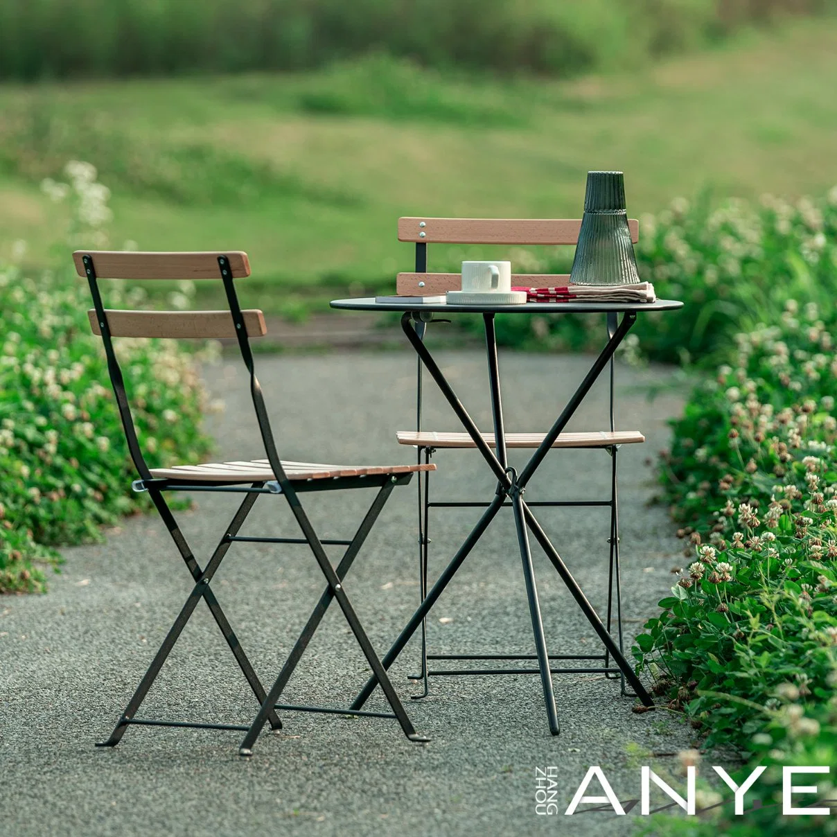 Personalización del color moderno estilo silla plegable combinación de acero y madera Mobiliario de comedor