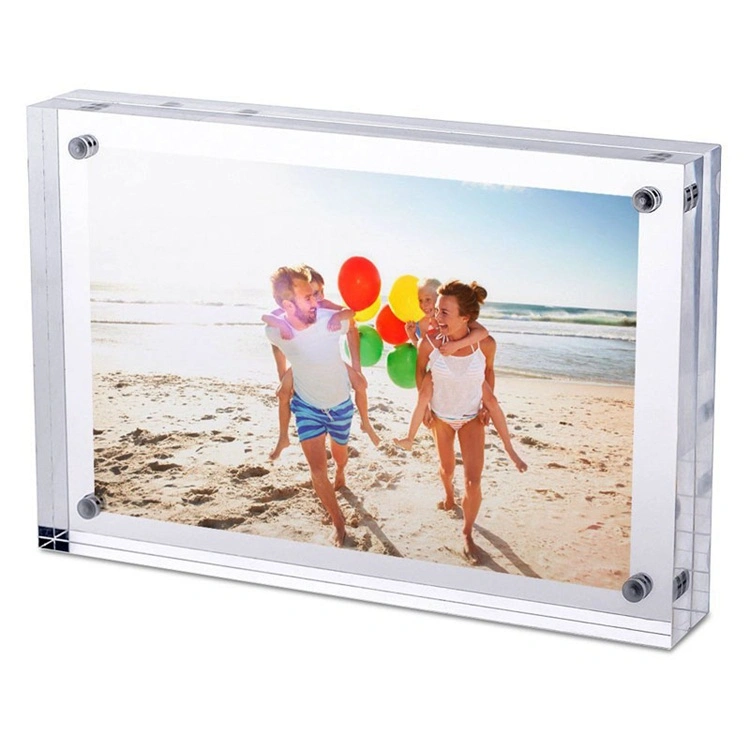 Double-Sided Clear Acrylic Photo Frame with Magnets PMMA Picture Frame Plexiglass Photo Block Frames