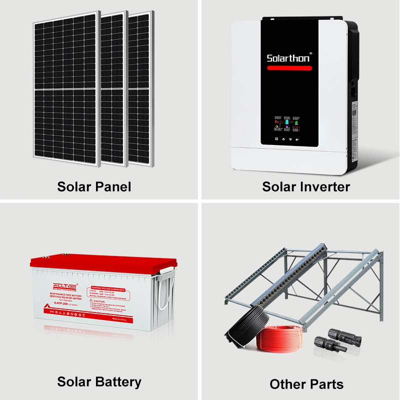 Solarthon Solar DC AC 220V 6.2kw Pure Sine Wave MPPT Power Hybrid Inverter for Energy System