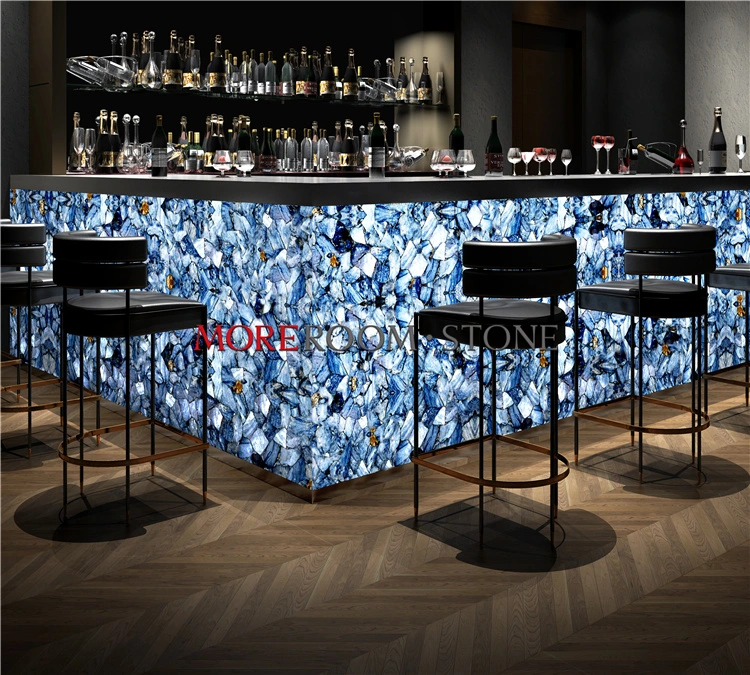 Green Gemstone Onyx Bar Counter pour le restaurant de l'hôtel Night Club Barre de coupe