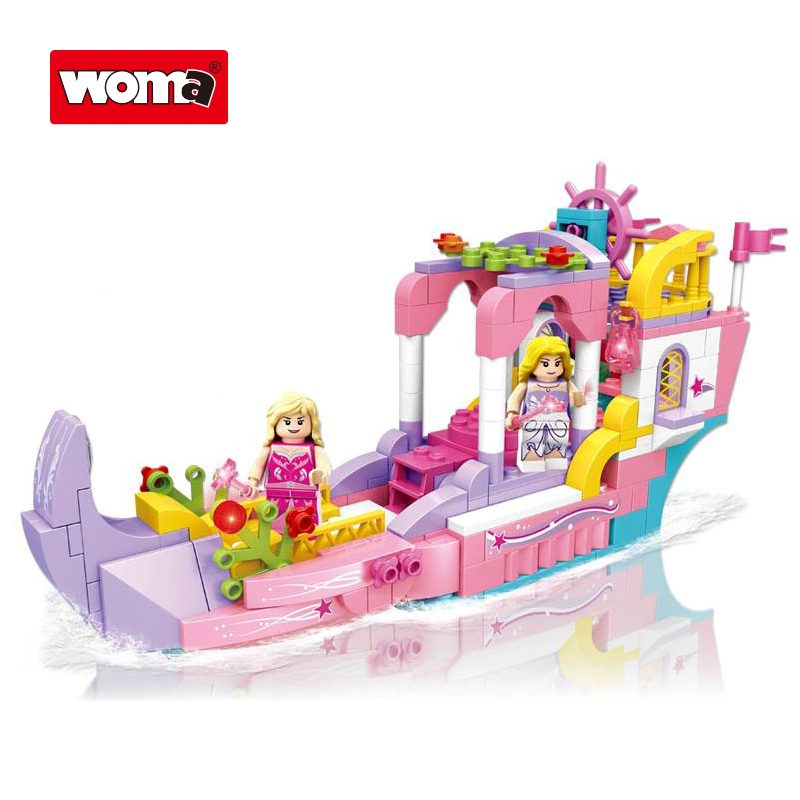 Woma Toys Wholesale OEM ODM Kids Game Graceful Phantom Ship Plastic Small Building Blocks Model Assemble Bricks DIY