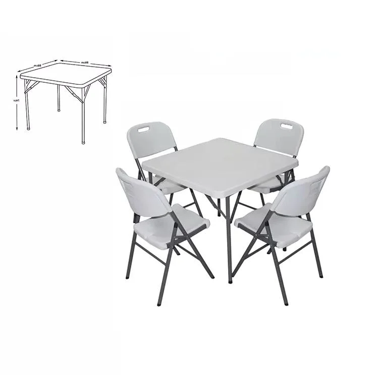 Outdoor Patio Furniture Garden White Folding Portable Garden Plastic Table and Chair Set