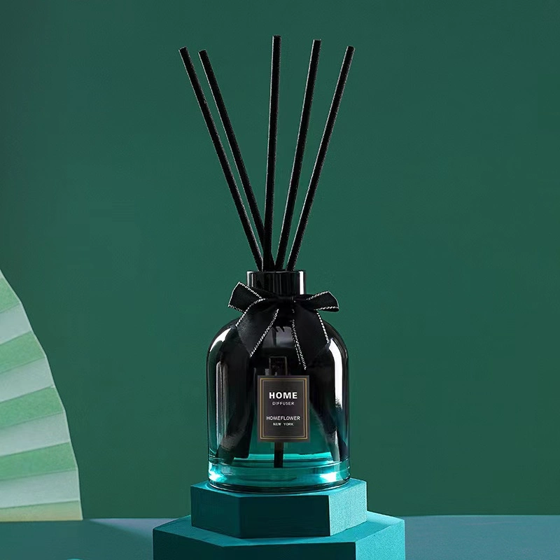 Home Luxury Around Gradient Color Dark Glass Diffuser Lgass Bottles Home Fragrance Reed Diffuser with Screw Lid