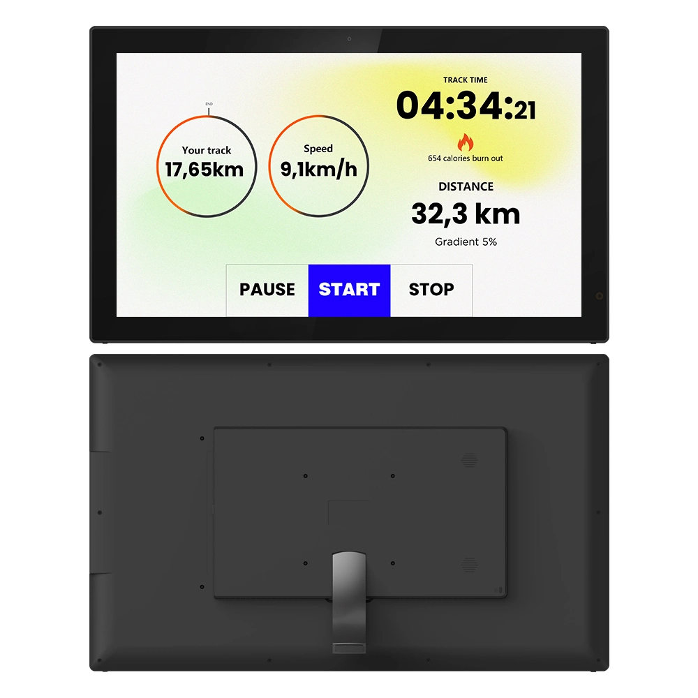 Matériel de fitness ouverte API HDMI Vesa caché des ports USB intégrés Tablet 14 pouces à châssis ouvert Android as Smart Tapis de course Vélo d'écran tactile du panneau de consoles