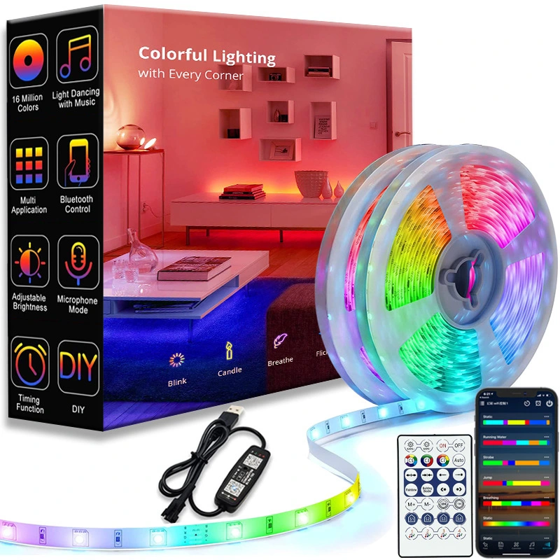 RGB5050 Bluetooth APP Control LED Strip Lights pour salon
