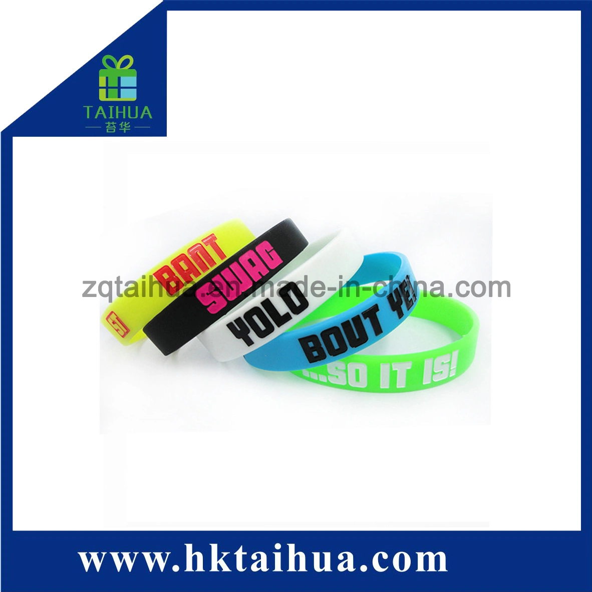 Promotional Bulk Custom Charm Silicone Bracelet