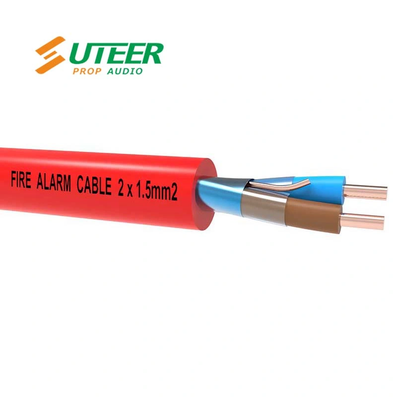 Fire Resistant Cable 2-Cores Silicone Rubber Shielded Fire Alarm Cable with Drain Wire