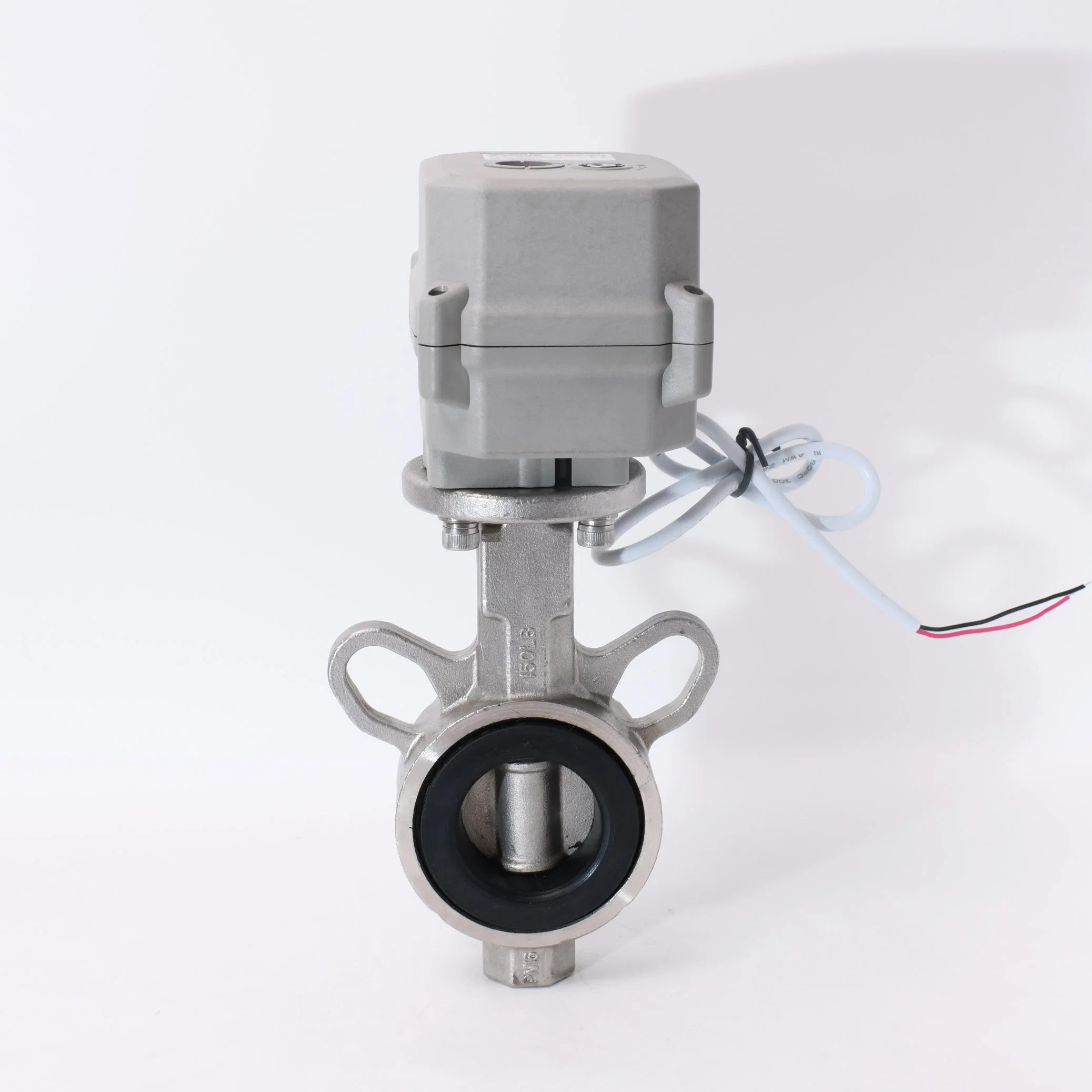 2 Way DN32 Stainless Steel 304 Electric Shut off Butterfly Valve