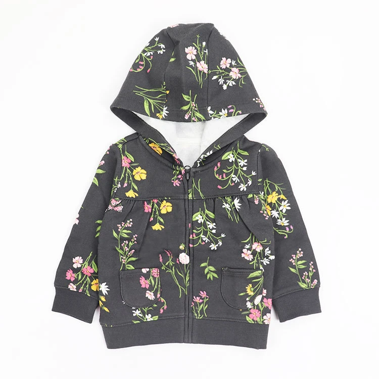 Fashion Girls Clothing Zip up Hoodies Children Custom Full Printed Casual Sweatshirts Kid Girls Tops Warm Fleece Jackets