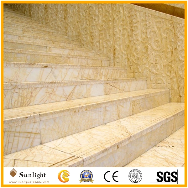 Meilleure qualité de l'escalier de marbre Golden Spider Étapes pour la décoration intérieure