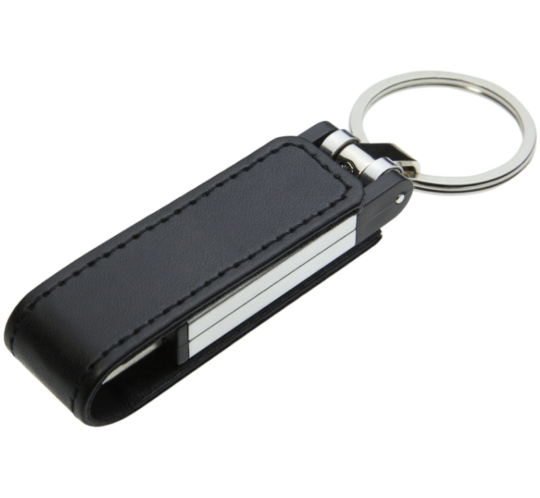 Key Ring Leather Cover Leather Magnet Leather Flap Customized Advertising USB Flash Drive/USB Flash Memory/USB Flash Disk/USB Pen Drive