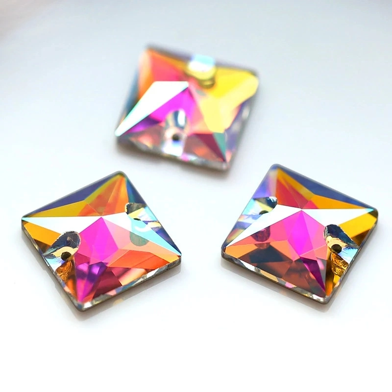 Alle Größen quadratische Ziersteinchen Kristall ab Flatback Glas Nähen Kristall Perlen 10mm, 12mm, 14mm, 16mm, 22mm