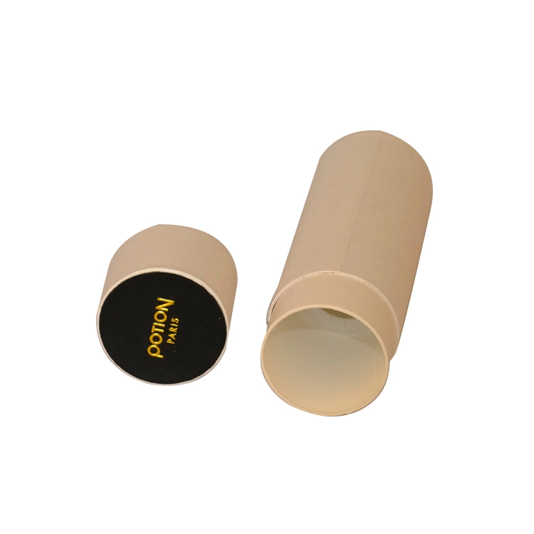 Custom Design Golden Stamping Logo Round Cardboard Paper Tube Box