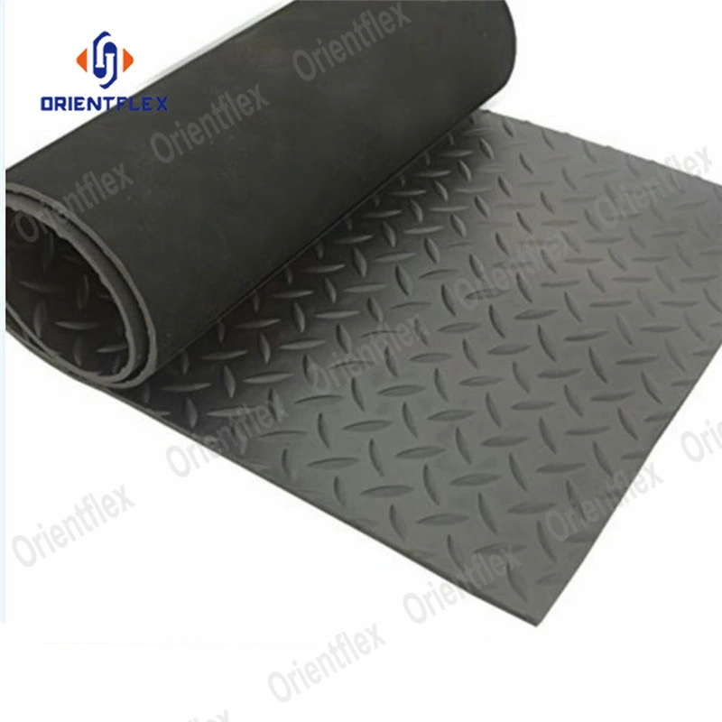 Anti Slide Industrial Rubber Safety Mat Grooved Rubber Sheet