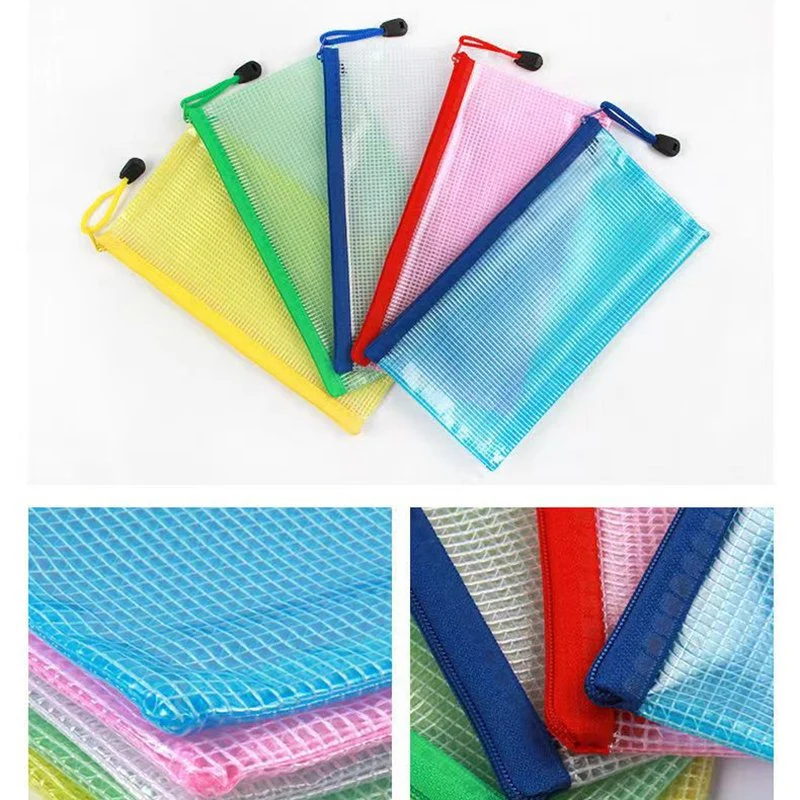 Zipper File Bag Zipper Mesh Bag Board Game Storage Bag PVC File Bag Office Supplies Storage Bag