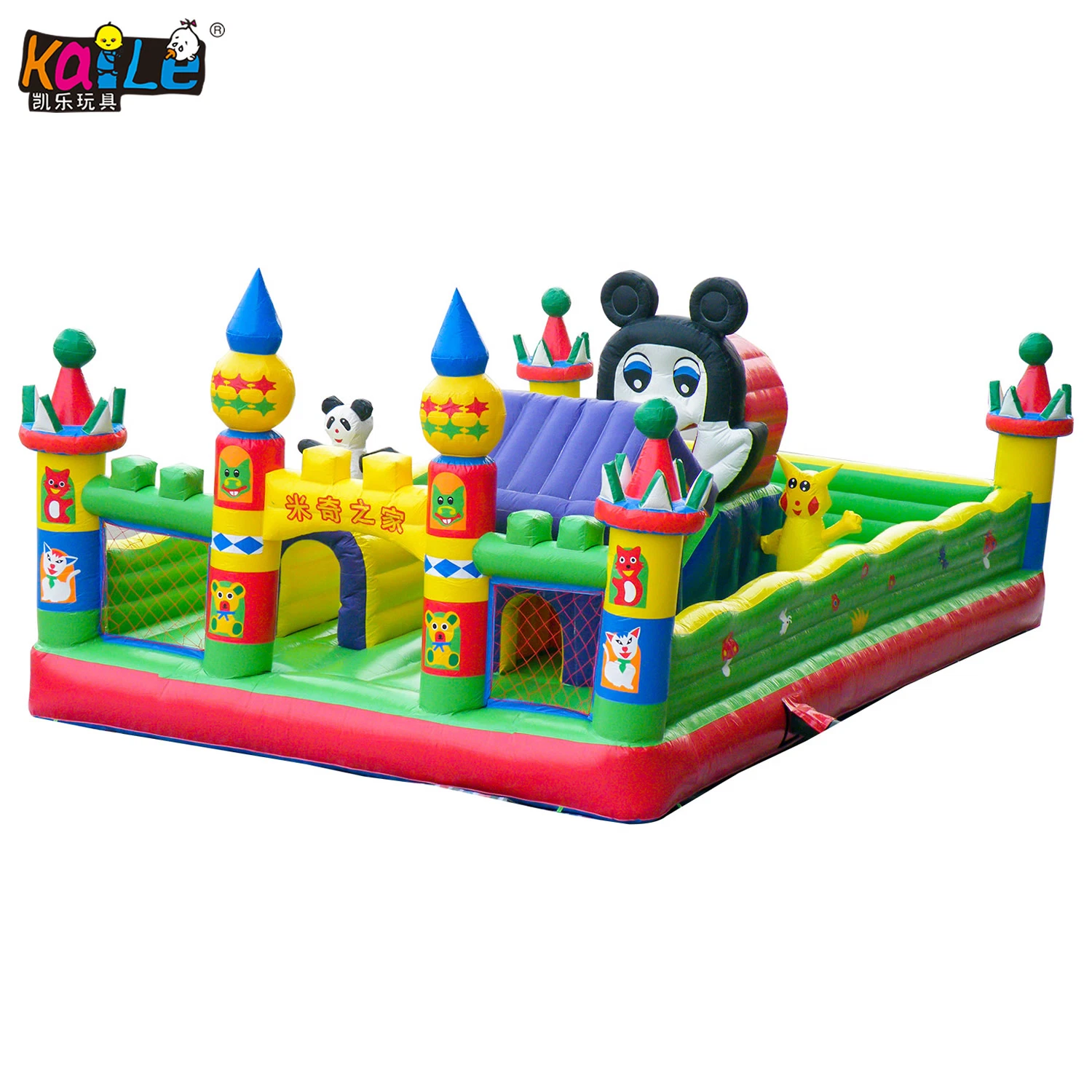 Beautiful Design Amusement Park Kids Castle Inflatable Candy Bounce House Stair Slide