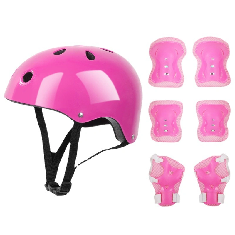 Custom OEM/ODM Kids Bike Cycling Helmet Children&prime; S Outdoor Safety Head Protector Helmet Protector 7-Piece Set