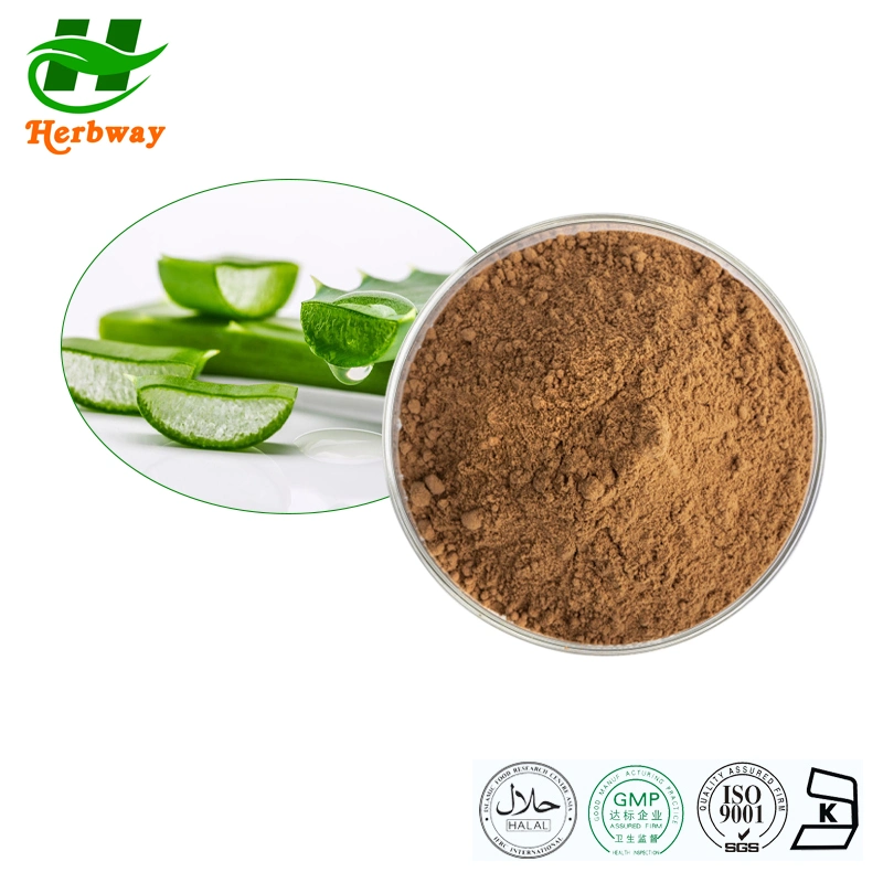 Herbway Plant Extract Kosher Halal Fssc HACCP Certified Aloe Vera Dry Extract Aloe Vera Extract Powder Barbaloin Aloe Emodin Aloin