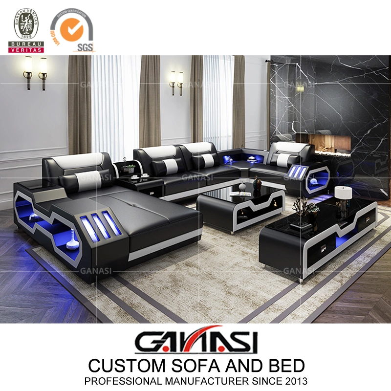 Living Room Sofa Leather/Fabric Functional Sofa Set