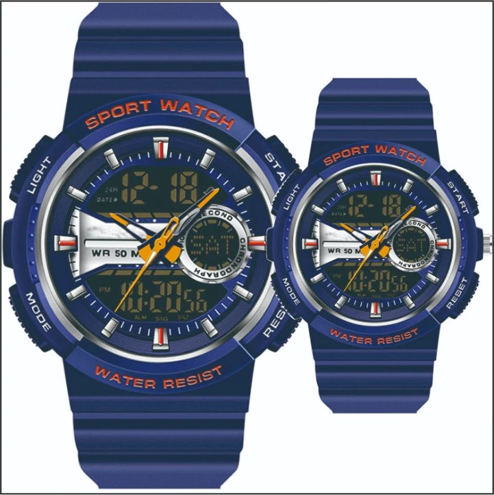 Dual Time Fashion Analog Digital Watch Sports for Men Waterproof Relogio Masculino